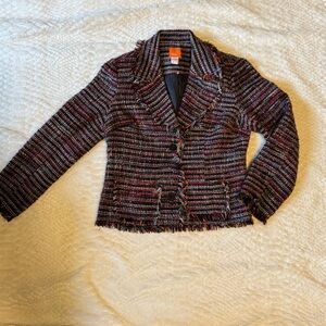 Hearts of Palm Black and Red Tweed Blazer